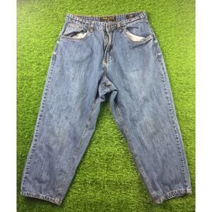 Ring of Fire men's jeans Sz 33x30 blue medium wash relaxed fit skate hip hop vtg